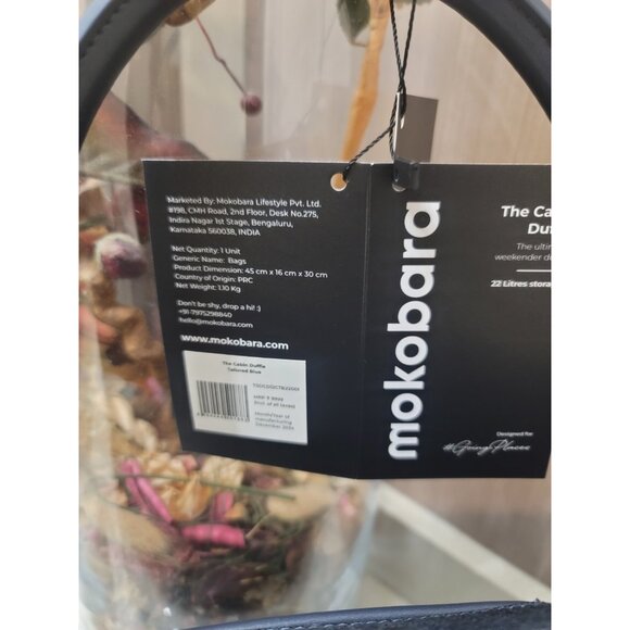 Mokobara The Cabin Duffle Work Bag Leather Water Resistant 15" Laptop Blue New - Picture 6 of 15